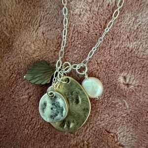 J Jill Handcrafted Mixed-Metal Charm Necklace with Pearl - Silver and Gold Tones